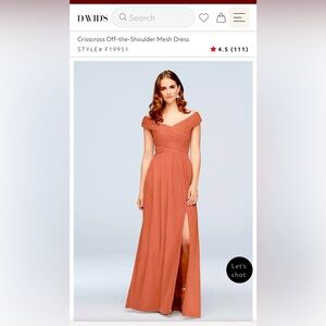 NWT Never worn, Coral reef color crisscross off-the-shoulder mesh - size 10